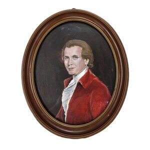 Civil War Era 19th Century Profile Painting of Gentleman Circa 1800's Signed